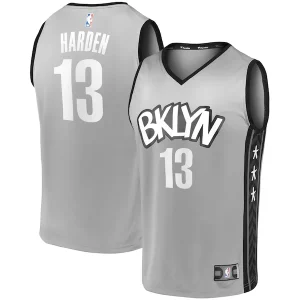 Moderno Exquisito James Harden Brooklyn Nets Fast Break Replica Jersey Charcoal Statement Edition/White  para la gran final