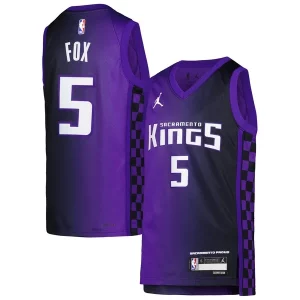 Comodo Original De'Aaron Fox Sacramento Kings Jordan Brand Youth Swingman Jersey Statement Edition Purple  para la gran final