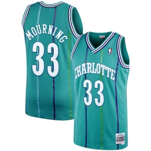 Original Exquisito Sofisticado Alonzo Mourning Charlotte Hornets 1992/93 Hardwood Classics Swingman Jersey Teal  para la gran final