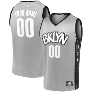 Robusto Brooklyn Nets Youth Custom Fast Break Replica Jersey Gray Statement Edition  para la gran final