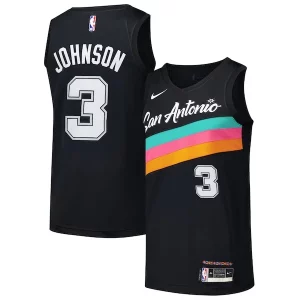 Ideal Exquisito Clásico Keldon Johnson San Antonio Spurs Nike Swingman Player Jersey City Edition Black  para la gran final
