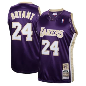 Increíble Genial Hermoso Kobe Bryant Los Angeles Lakers Hall of Fame Class of 2020 #24 Authentic Hardwood Classics Jersey Purple/Gold  para la gran final