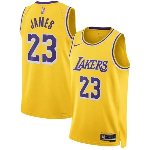 Chulo Lujoso LeBron James Los Angeles Lakers Nike Unisex Swingman Jersey Association Edition Gold  para la gran final