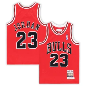 Genial Michael Jordan Chicago Bulls Preschool 1997/98 Hardwood Classics Authentic Jersey Red/Black/White  para la gran final