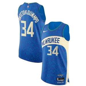 Hermoso Moderno Perfecto Nike Giannis Antetokounmpo Milwaukee Bucks Authentic Jersey City Edition Blue  para la gran final