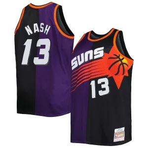 Exquisito Steve Nash Phoenix Suns Big & Tall Hardwood Classics 1996/97 Split Swingman Jersey Purple/Black  para la gran final
