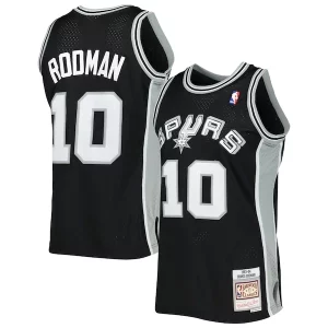 Delicioso Único Dennis Rodman San Antonio Spurs 2001/02 Hardwood Classics Swingman Jersey Black  para la gran final