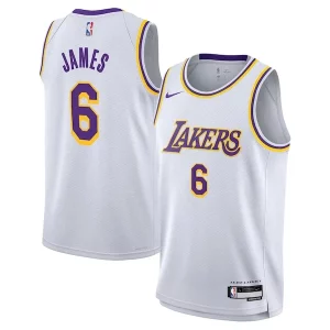 Moderno Atractivo Resistente LeBron James Los Angeles Lakers Nike Youth Swingman Jersey Association Edition White  para la gran final