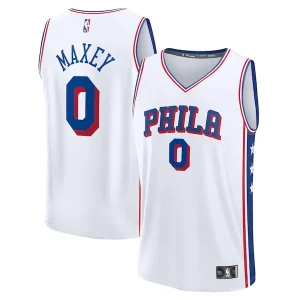 Hermoso Increíble Tyrese Maxey Philadelphia 76ers Youth Fast Break Replica Player Jersey Association Edition White  para la gran final