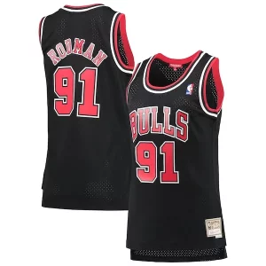 Cool Dennis Rodman Chicago Bulls Women's Hardwood Classics Swingman Jersey Black  para la gran final