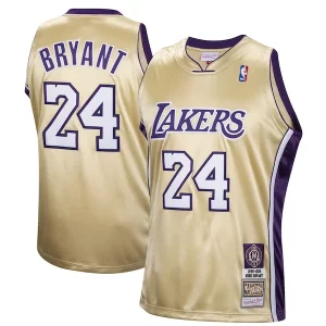 Hermoso Kobe Bryant Los Angeles Lakers Hall of Fame Class of 2020 #24 Authentic Hardwood Classics Jersey Gold  para la gran final