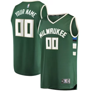 Fantástico Milwaukee Bucks Youth Fast Break Custom Replica Jersey Hunter Green Icon Edition  para la gran final