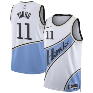 Práctico Trae Young Atlanta Hawks Nike Unisex 2024/25 Swingman Player Jersey City Edition White  para la gran final