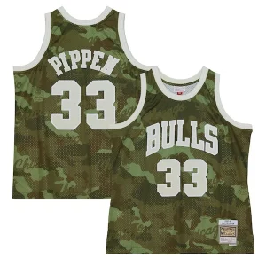Perfecto Scottie Pippen Chicago Bulls Hardwood Classics 1997/98 Ghost Green Swingman Jersey Camo  para la gran final