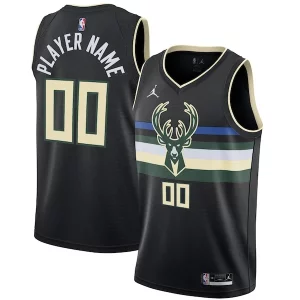 Genial Perfecto Milwaukee Bucks Jordan Brand Swingman Custom Jersey Statement Edition Black  para la gran final