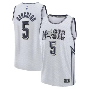 Fantástico Paolo Banchero Orlando Magic Youth 2024/25 Fast Break Player Jersey City Edition Silver  para la gran final