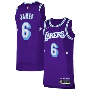 Elegante Encantador LeBron James Los Angeles Lakers Nike Authentic Player Jersey City Edition Purple  para la gran final