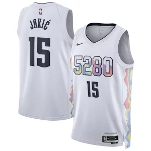 Chulo Nikola Jokic Denver Nuggets Nike Unisex 2024/25 Swingman Player Jersey City Edition White  para la gran final