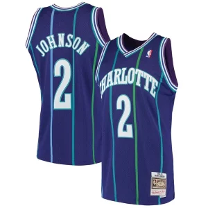 Ideal Lujoso Larry Johnson Charlotte Hornets 1994/95 Hardwood Classics Swingman Jersey Purple  para la gran final