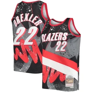Cool Genial Exquisito Clyde Drexler Portland Trail Blazers Hardwood Classics 1991/92 Hyper Hoops Swingman Jersey Black  para la gran final
