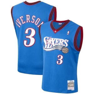 Resistente Original Ideal Allen Iverson Philadelphia 76ers 1999/2000 Hardwood Classics Swingman Jersey Royal  para la gran final