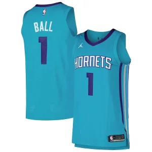 Moderno Elegante Clásico LaMelo Ball Charlotte Hornets Jordan Brand Authentic Player Jersey Icon Edition Teal  para la gran final