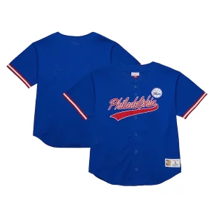 Bonito Increíble Philadelphia 76ers Hardwood Classics On The Clock Mesh Fashion Baseball Jersey Royal  para la gran final
