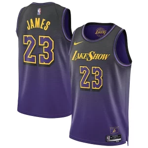 Fácil de llevar LeBron James Los Angeles Lakers Nike Unisex 2024/25 Swingman Player Jersey City Edition Purple  para la gran final