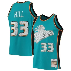 Práctico Perfecto Grant Hill Detroit Pistons 1998/99 Hardwood Classics NBA 75th Anniversary Diamond Swingman Jersey Teal  para la gran final