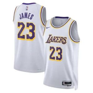 Robusto Magnífico Chulo LeBron James Los Angeles Lakers Nike Unisex Swingman Jersey Association Edition White/Gold  para la gran final