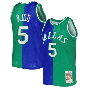 Increíble Moderno Estupendo Jason Kidd Dallas Mavericks Hardwood Classics 1994/95 Split Swingman Jersey Blue/Green  para la gran final