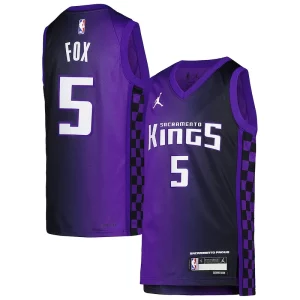 Elegante Lujoso Perfecto De'Aaron Fox Sacramento Kings Jordan Brand Youth Swingman Jersey Statement Edition Purple  para la gran final