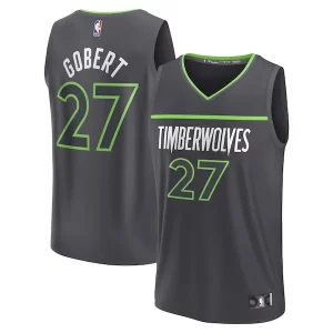 Moderno Rudy Gobert Minnesota Timberwolves Fast Break Replica Player Jersey Statement Edition Black  para la gran final