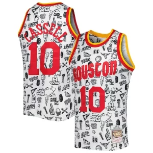 Cool Delicioso Perfecto Sam Cassell Houston Rockets 1993/94 Hardwood Classics Doodle Swingman Jersey White  para la gran final