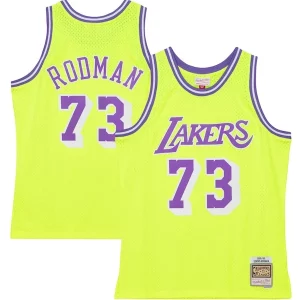 Delicioso Exquisito Ideal Dennis Rodman Los Angeles Lakers Hardwood Classics 1998/99 Tropical Swingman Jersey Neon Yellow  para la gran final