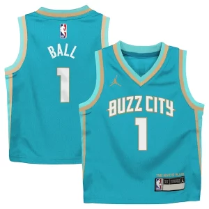 Clásico Maravilloso LaMelo Ball Charlotte Hornets Jordan Brand Preschool 2023/24 Swingman Replica Jersey City Edition Teal  para la gran final