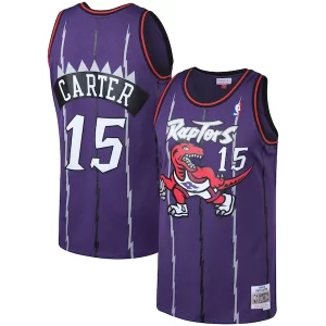 Original Hermoso Vince Carter Toronto Raptors 1998/99 Big & Tall Hardwood Classics Swingman Jersey Purple/White  para la gran final