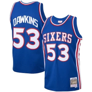 Original Darryl Dawkins Philadelphia 76ers 1976/77 Hardwood Classics Swingman Jersey Royal  para la gran final