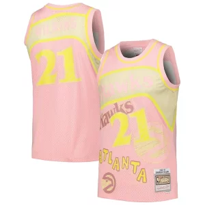 Magnífico Comodo Dominique Wilkins Atlanta Hawks 1986/87 Swingman Sidewalk Sketch Jersey Pink  para la gran final