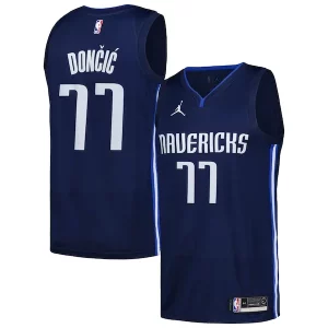 Encantador Luka Dončić Dallas Mavericks Jordan Brand Swingman Player Jersey Statement Edition Navy  para la gran final