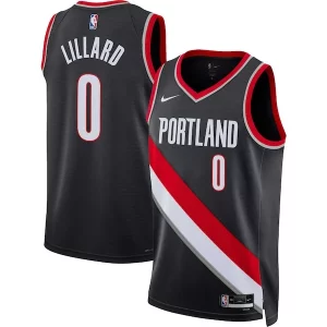 Duradero Clásico Maravilloso Damian Lillard Portland Trail Blazers Nike Unisex Swingman Jersey Icon Edition Black/White  para la gran final