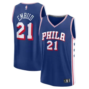Clásico Único Versátil Joel Embiid Philadelphia 76ers Fast Break Replica Player Jersey Icon Edition Royal  para la gran final