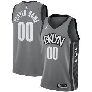 Maravilloso Hermoso Práctico Brooklyn Nets Jordan Brand Swingman Custom Jersey Statement Edition Gray  para la gran final