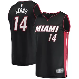Lujoso Resistente Genial Tyler Herro Miami Heat Fast Break Replica Jersey Icon Edition Black  para la gran final