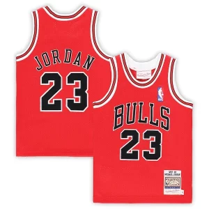Robusto Magnífico Michael Jordan Chicago Bulls Toddler 1997/98 Hardwood Classics Authentic Jersey Red/Black/White  para la gran final