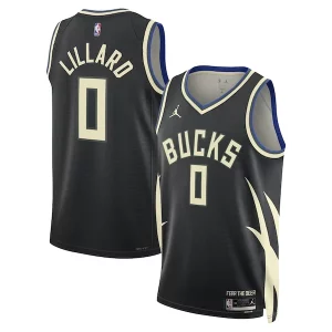 Maravilloso Robusto Elegante Damian Lillard Milwaukee Bucks Jordan Brand Unisex Swingman Player Jersey Statement Edition Black  para la gran final