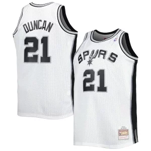 Exquisito Magnífico Tim Duncan San Antonio Spurs Big & Tall Hardwood Classics 1998/99 Swingman Jersey White/Black  para la gran final