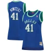 Atractivo Sofisticado Magnífico Dirk Nowitzki Dallas Mavericks Women's Hardwood Classics Swingman Jersey Blue  para la gran final