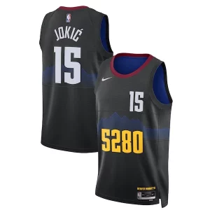 Original Nikola Jokic Denver Nuggets Nike Unisex 2023/24 Swingman Jersey Black City Edition  para la gran final