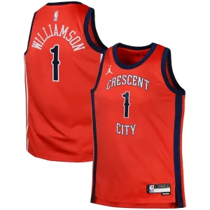 Hermoso Estupendo Robusto Zion Williamson New Orleans Pelicans Jordan Brand Swingman Jersey Statement Red  para la gran final